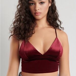 Garage Velvet Red Crop Top